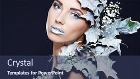  Presentation with queen - Presentation theme having portrait of winter queen background and a ocean colored foreground