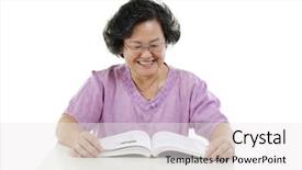  Presentation with senior asian - Cool new PPT theme with portrait of wise asian senior backdrop and a  colored foreground