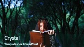  Presentation with black bodygaurd - PPT theme having portrait of witch in black background and a wine colored foreground