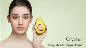  Presentation with green beauty - Presentation theme enhanced with portrait-of-woman-and-green background and a soft green colored foreground