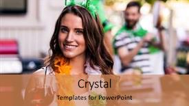  Presentation with st patricks day - Theme featuring portrait of woman celebrating st background and a coral colored foreground