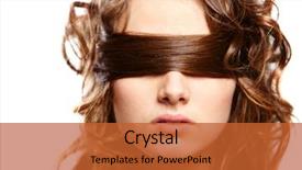  Presentation with eyes - Cool new slide set with portrait of woman covering eyes backdrop and a red colored foreground