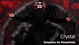  Presentation with day dead - Colorful slides enhanced with portrait-of-woman-in-costume backdrop and a black colored foreground