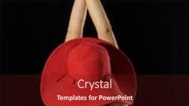  Presentation with black-woman - Theme featuring portrait of woman in red wearing hat against black background with raised arms background and a wine colored foreground