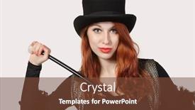  Presentation with magician - Amazing presentation theme having portrait-of-woman-old-fashioned backdrop and a tawny brown colored foreground