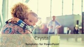  Presentation with airport - Slide set featuring portrait-of-woman-reuniting background and a soft green colored foreground