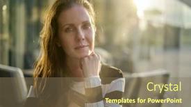  Presentation with flare - Presentation theme enhanced with portrait-of-woman-sitting-outdoor background and a violet colored foreground