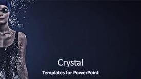  Presentation with swimmer - PPT theme enhanced with portrait of woman swimmer background and a wine colored foreground