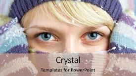  Presentation with turtle - Audience pleasing slide set consisting of portrait of woman wearing turtle neck winter hat and scarf backdrop and a coral colored foreground