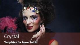  Presentation with artistic - PPT layouts featuring portrait-of-woman-with-artistic background and a tawny brown colored foreground