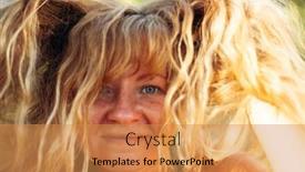  Presentation with golden light - Audience pleasing presentation theme consisting of portrait-of-woman-with-light backdrop and a gold colored foreground