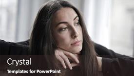  Presentation with melancholy - Slide deck featuring portrait-of-woman-with-melancholy background and a dark gray colored foreground