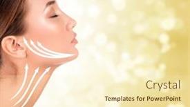  Presentation with golden woman - Presentation theme consisting of portrait-of-woman-with-perfect background and a cream colored foreground