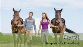  Presentation with ranch - Beautiful theme featuring portrait-of-women-walking backdrop and a seafoam green colored foreground