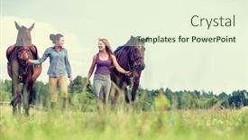  Presentation with ranch - Presentation theme enhanced with portrait-of-women-walking background and a cream colored foreground