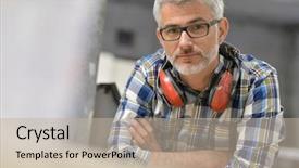  Presentation with wood industry - Amazing PPT layouts having portrait of wood industry worker backdrop and a  colored foreground