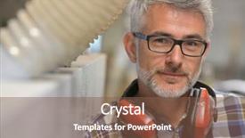  Presentation with wood industry - Audience pleasing slide deck consisting of portrait of wood industry worker backdrop and a  colored foreground