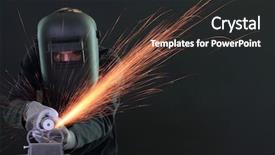  Presentation with mask - Amazing slides having portrait of workman in black backdrop and a dark gray colored foreground