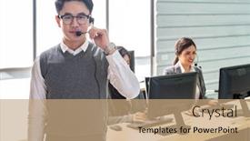  Presentation with technical service - Colorful theme enhanced with portrait-of-young-adult-friendly backdrop and a coral colored foreground