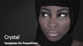  Presentation with black woman - Amazing presentation design having portrait of young african american backdrop and a dark gray colored foreground