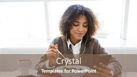  Presentation with african music - Audience pleasing theme consisting of portrait-of-young-african-american backdrop and a tawny brown colored foreground