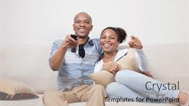  Presentation with african american black couple - Audience pleasing PPT theme consisting of portrait-of-young-african-american backdrop and a mint green colored foreground