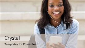  Presentation with african american college students - PPT layouts consisting of portrait of young african american background and a  colored foreground