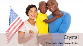  Presentation with african american church family - Presentation design consisting of portrait of young african american background and a soft green colored foreground