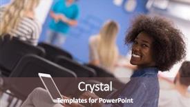  Presentation with african american startup - Beautiful PPT theme featuring portrait of young african american backdrop and a violet colored foreground