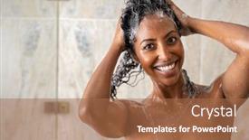  Presentation with hair spa - Slide set with portrait-of-young-african-woman background and a coral colored foreground