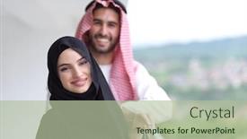  Presentation with islam ramadan - Presentation having portrait-of-young-arabian-muslim background and a mint green colored foreground