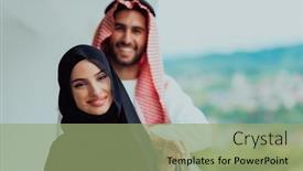  Presentation with islam ramadan - Presentation consisting of portrait-of-young-arabian-muslim background and a mint green colored foreground