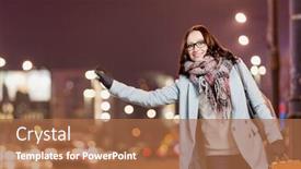  Presentation with taxi - Cool new theme with portrait-of-young-attractive-woman backdrop and a red colored foreground