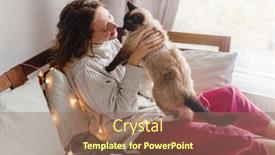  Presentation with teen girl - Presentation theme consisting of portrait-of-young-attractive-woman background and a coral colored foreground