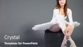  Presentation with ballet - Presentation theme enhanced with portrait-of-young-ballet-dancer background and a dark gray colored foreground