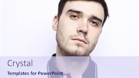  Presentation with despair - Audience pleasing presentation theme consisting of portrait-of-young-bearded-sportsman backdrop and a sky blue colored foreground