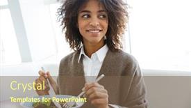  Presentation with lunch - Slide deck with portrait-of-young-beautiful-african background and a violet colored foreground