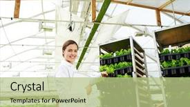  Presentation with mechanical engineering engineer tools - Colorful presentation theme enhanced with portrait of young beautiful agricultural backdrop and a mint green colored foreground