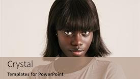  Presentation with power plug calm - Presentation consisting of portrait-of-young-beautiful-calm background and a coral colored foreground