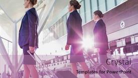  Presentation with flight - PPT theme featuring portrait-of-young-beautiful-confident background and a coral colored foreground