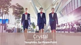  Presentation with flight - Cool new PPT theme with portrait-of-young-beautiful-confident backdrop and a coral colored foreground