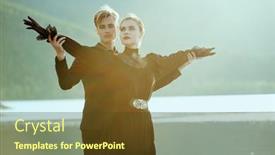  Presentation with romance - Slide set having portrait-of-young-beautiful-couple background and a tawny brown colored foreground