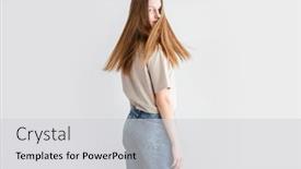  Presentation with teen girl - Slides enhanced with portrait-of-young-beautiful-cute background and a light gray colored foreground