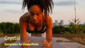  Presentation with african sunset - Presentation consisting of portrait-of-young-beautiful-focused background and a tawny brown colored foreground