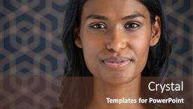  Presentation with indian woman - Slide deck consisting of portrait-of-young-beautiful-indian background and a tawny brown colored foreground