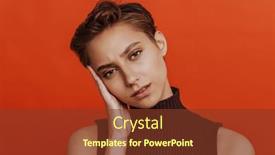  Presentation with tank - Presentation design featuring portrait-of-young-beautiful-short background and a tawny brown colored foreground