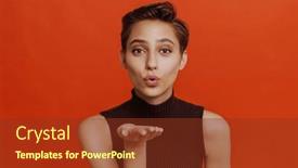  Presentation with kiss - Theme enhanced with portrait-of-young-beautiful-short background and a tawny brown colored foreground