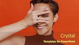  Presentation with tank - PPT layouts having portrait-of-young-beautiful-short background and a tawny brown colored foreground