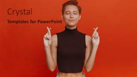  Presentation with hopeful - Theme with portrait-of-young-beautiful-short background and a red colored foreground