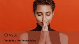  Presentation with peaceful - Theme featuring portrait-of-young-beautiful-short background and a tawny brown colored foreground